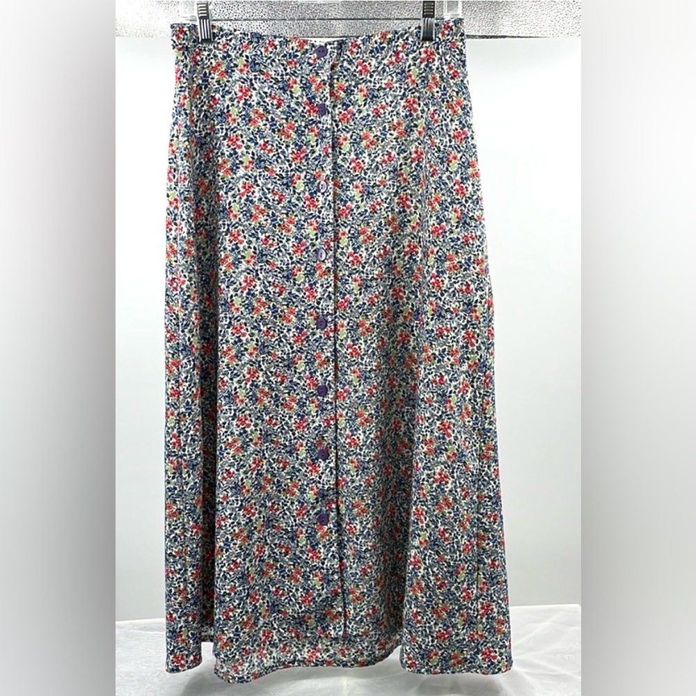 Vintage y2k Christopher & Banks Floral button down Skirt Size 6